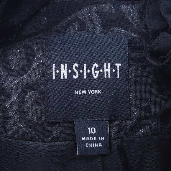 Insight New York Black Military Styled Jacquard Wool Blend Coat Size 10 Gothic - Picture 2 of 16